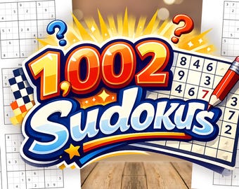 1002 Hard Sudoku Puzzles, Print Ready (PDF Download)