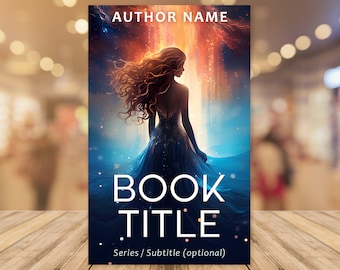 YA Fantasy Book Cover for Indie Authors Self Publishing on Amazon KDP | Affordable Book Cover with Woman in a Dress with Magical Background