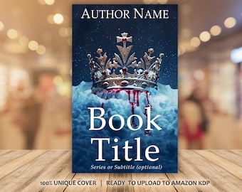 Queens Bloody Crown in Snow Premade Book Cover Design for Amazon KDP | Crown in Snow dripping in Blood