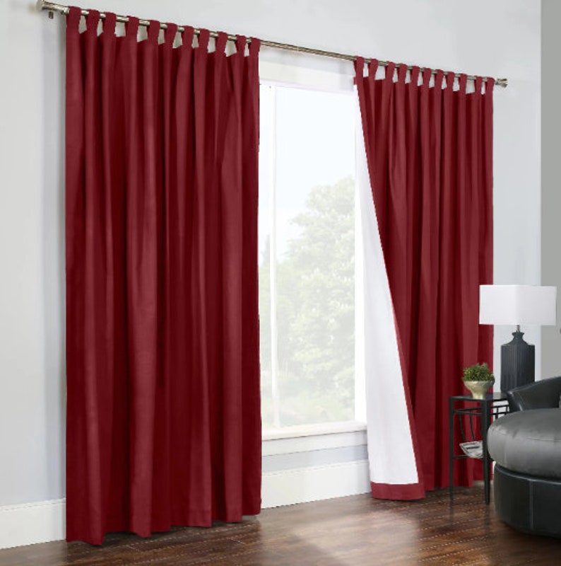 Cotton Solid Color Room Darkening Curtain Panels set of 2 Blackout ...