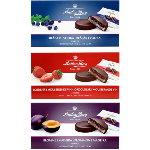 Anthon Berg Chocolate Coated Marzipan with Fruit and Liqueur 192,5 grams
