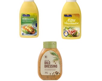 Danish Condiment/Dressing Sampler Pack- Remoulade/ Mayonaise/ Dill Dressing