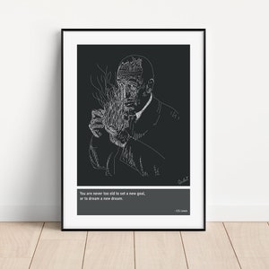 Szkic C.S. Lewisa Scribble Art Print