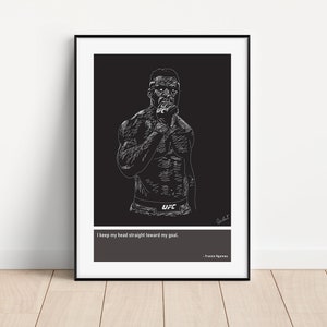 Francis Ngannou Scribble Sketch Art Print