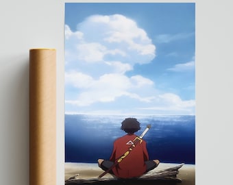 Samurai Champloo Poster, Mugen Anime Poster, Vintage Retro Art Print, Wall Art Decor