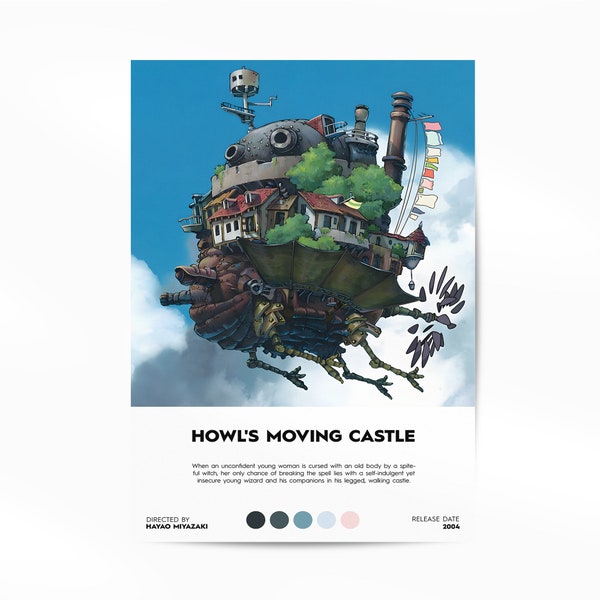 Howl's Moving Castle Poster, Howl's Moving Castle Home Decor, Howl's Moving Castle Wall Art, Howl's Moving Castle 2004 Movie