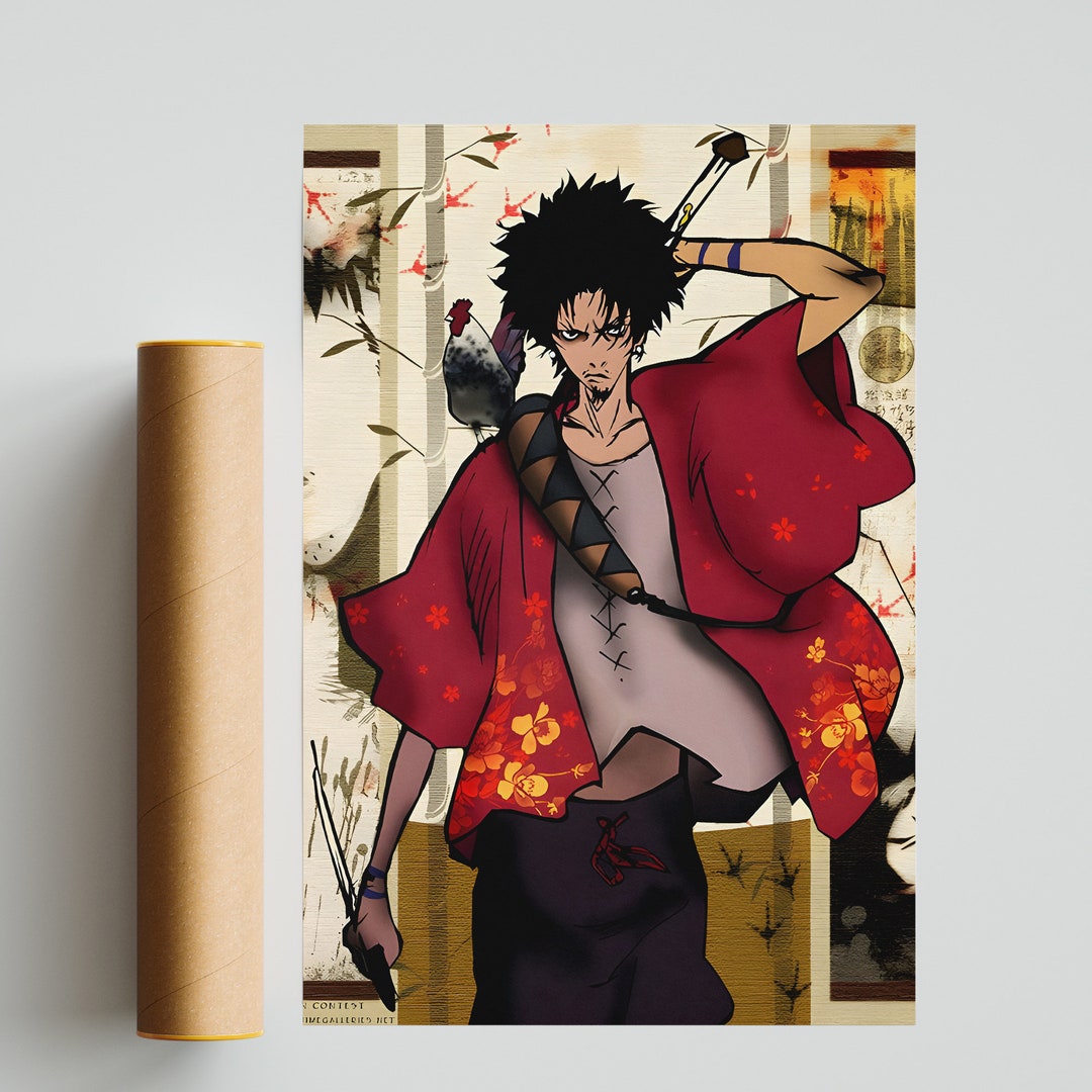 Samurai Champloo Poster, Mugen Anime Poster, Vintage Retro Art Print ...