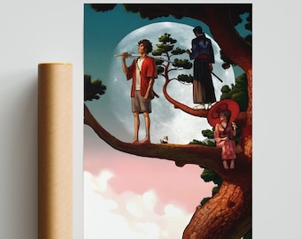 Samurai Champloo Poster, Mugen Anime Poster, Vintage Retro Art Print, Wall Art Decor