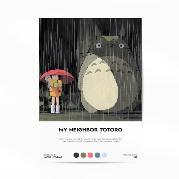 Mijn buurman Totoro poster, mijn buurman Totoro kunst aan de muur, mijn buurman Totoro Home decor, mijn buurman Totoro 1988 film