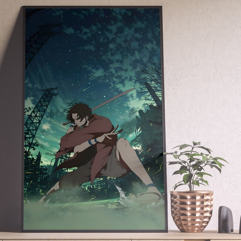 Samurai Champloo Poster, Mugen Anime Poster, Vintage Retro Art Print ...