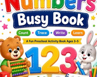 1–10 Number Tracing Activity Book for Kids Ages 3–5