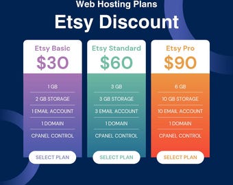 Web Hosting Etsy Pro Plan 1 Year Subscription