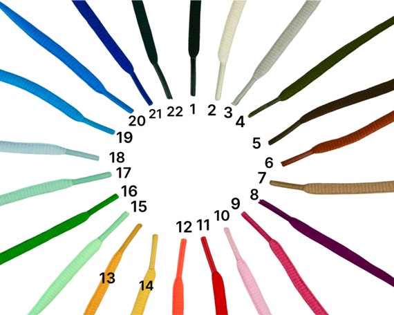 Lacets en 22 couleurs différentes Lacets ronds Lacets de