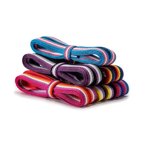 LGBTQ+ Rainbow Shoelaces, Lesbian, Asexual, Bisexual, Nonbinary, Transsexual Shoelaces - 100cm / 120cm / 150cm