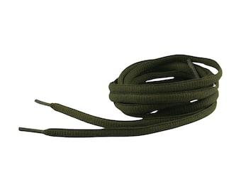 Army Green Shoelaces - Round Laces in Olive Green - Round Army Shoelaces - Dark Green Sneaker Shoelaces in Bundeswehr / Army Green