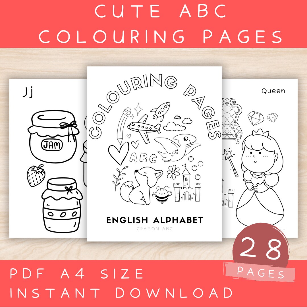 28 Printable Fun & Cute English Alphabet Colouring Pages for Kids ...