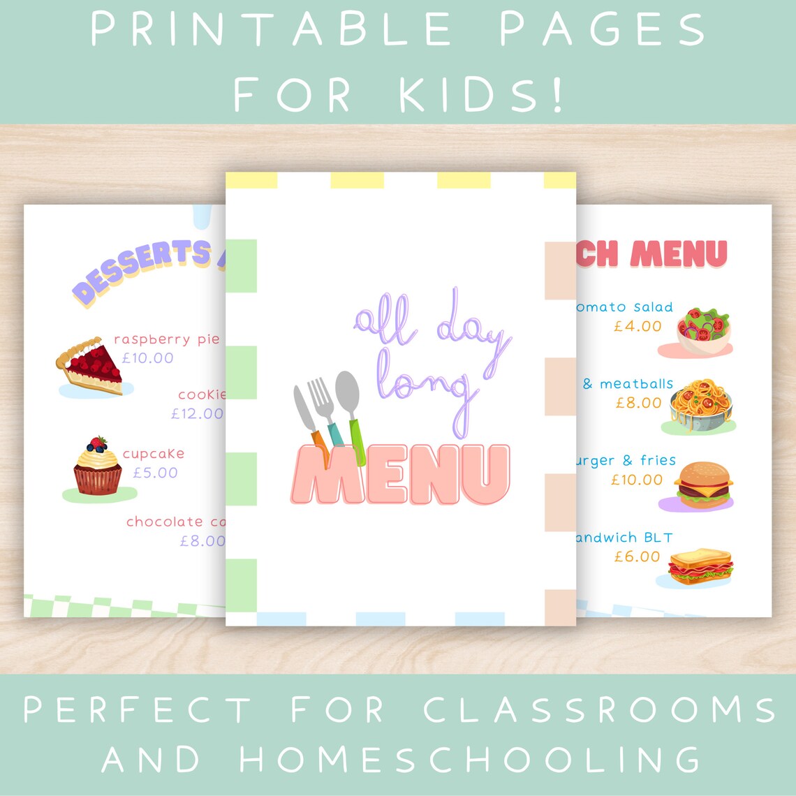 23 Printable Restaurant Pretend Play Pages Game Activity for Kids ...