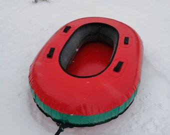 Commercial towable snow tube Hard bottom sled Heavy duty cover with rubber inner tube Oppblåsbare snøsleder Snørør for aking Made in EU