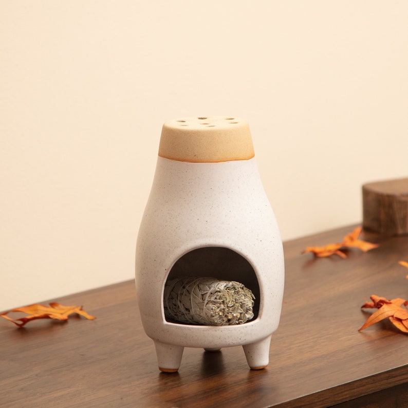 ALAIYE Palo Santo Sage Incense Holder I Meditation Gift Ceramic Décor Bowl image 4