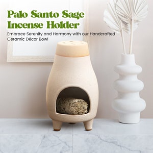 ALAIYE Palo Santo Sage Incense Holder I Meditation Gift Ceramic Décor Bowl image 6