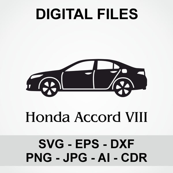 Accord, Japan car, dxf, svg, ai, png, cdr, Digital Files, laser cut, plasma CNC, home decor, automotive, vector file, electronic files