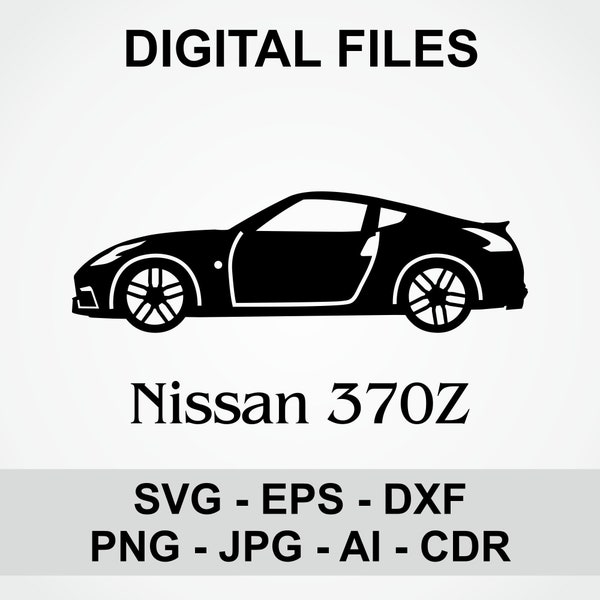 370Z, Japan sports car, dxf, svg, ai, png, cdr, Digital Files, laser cut, cnc, plasma, home decor, automotive, cutting, printing