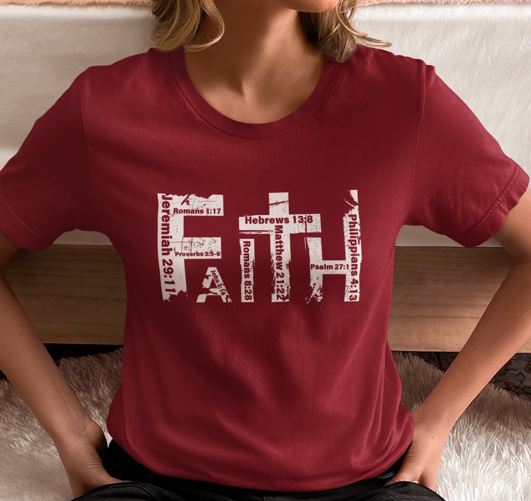 Christian Shirt, Bible Verse T-shirt, Religious Outfit, Retro Faith T ...
