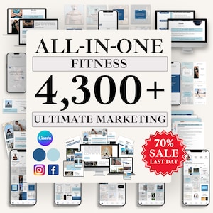 Fitness Ultimate Branding Marketing Bundle, Fitness Social Media Mega Bundle, Fitness coaching Instagram, Infographics Instagram Canva