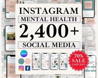 Geestelijke gezondheid sociale mediabundel, infographics sjablonen Instagram-berichten, geestelijke gezondheid Canva, geestelijke gezondheid Instagram, geestelijke gezondheid