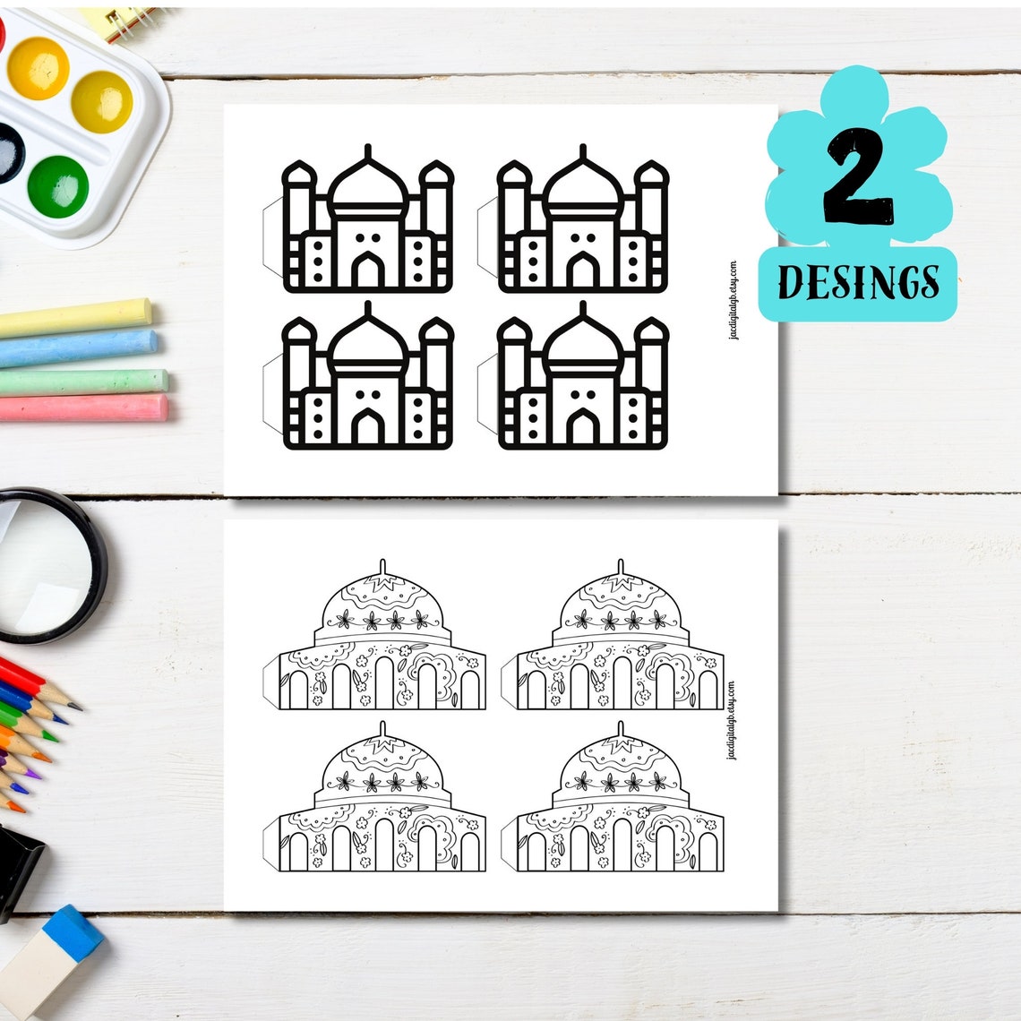 Printable Build A Mosque Craft: Islamic Ramadan Activity (PDF Download ...