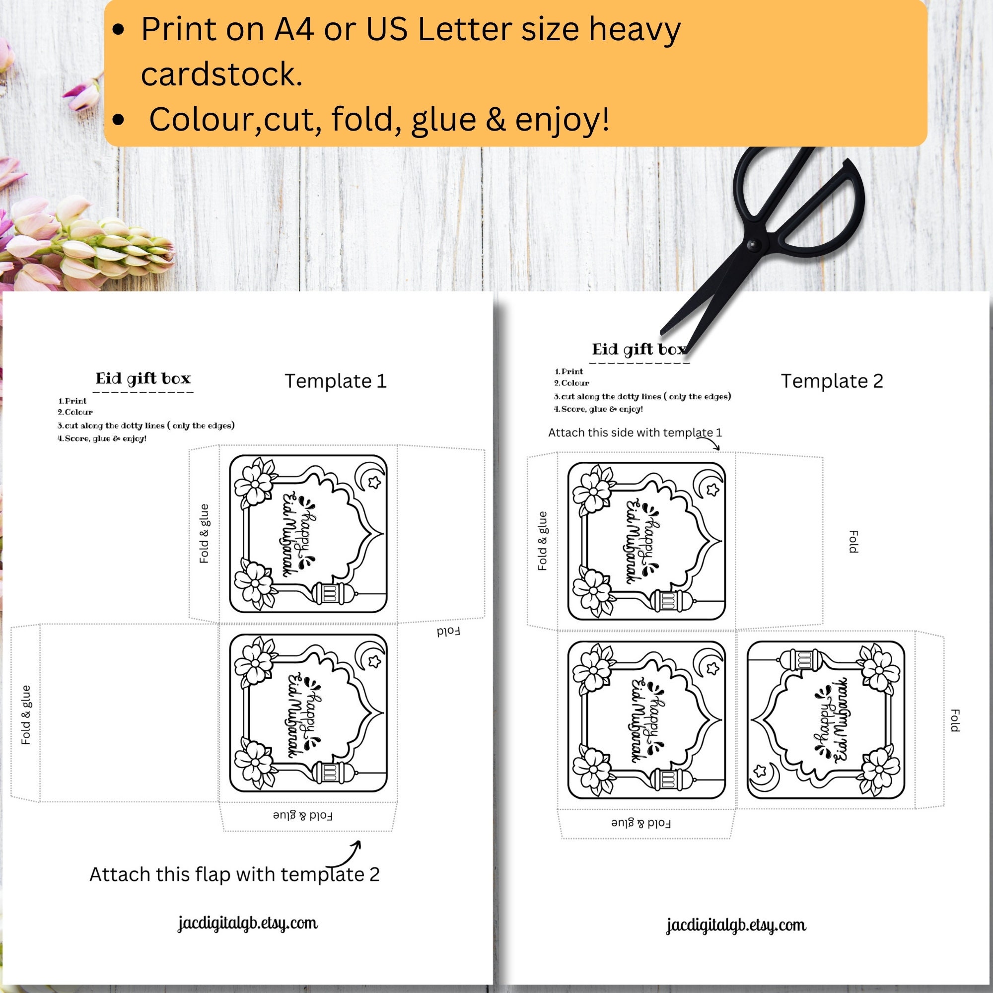 Printable Diy Eid Gift Box Printable Eid Al Fitr Gift Box Printable Eid