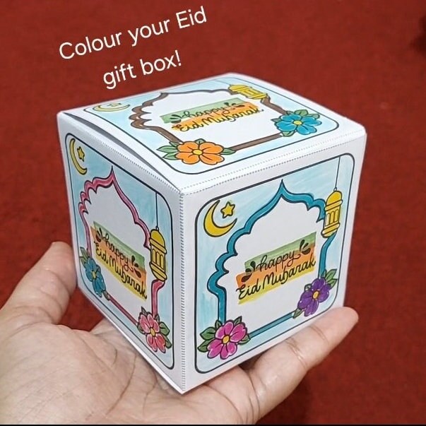 Printable Diy Eid Gift Box Printable Eid Al Fitr Gift Box Printable Eid