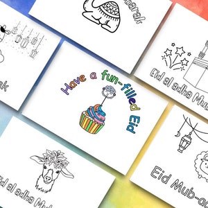 6 Eid Al Adha Malkarte druckbare DIY Eid Karte Eid Karte druckbare Eid Mubarak Karte Aktivität Eid Kinder Aktivitäten druckbare Kinder DIY