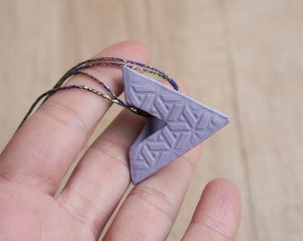 Polymer clay large pyramid necklace, Geometric statement pendant, Architecture inspired 3d triangle jewelry, Contemporary art jewelry