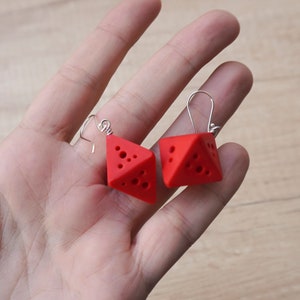 Geometric polymer clay earrings, Minimalist 3-d rhombus earrings, Contemporary art jewelry, Octahedron earrings, Diamond shaped jewelry image 5