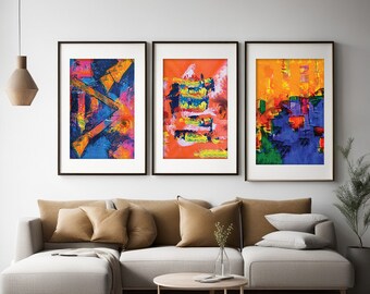 3 Abstract Wall Art Design, Printable Abstract Art Prints for Home Decor, Digital Print, Digital File, High Resolution