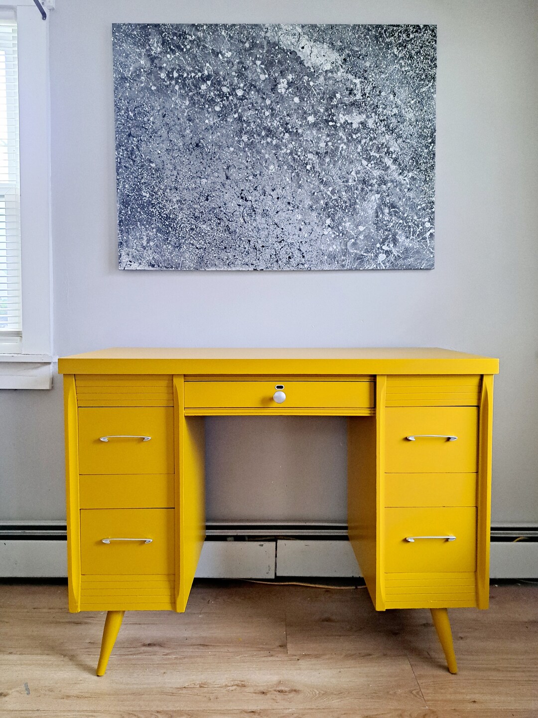 Midcentury Modern Solid Wood Desk Etsy