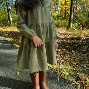 Olive Green Dress for Little Girls - Etsy