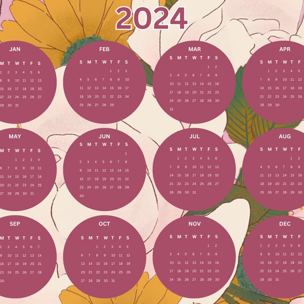 2024 Cloth Calendar Etsy