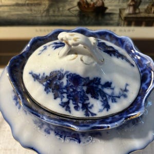 Antique Stanley Pottery Touraine Flow Blue Teapot Made In England c1909-1930 image 3