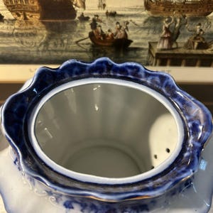 Antique Stanley Pottery Touraine Flow Blue Teapot Made In England c1909-1930 image 10