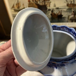 Antique Stanley Pottery Touraine Flow Blue Teapot Made In England c1909-1930 image 4