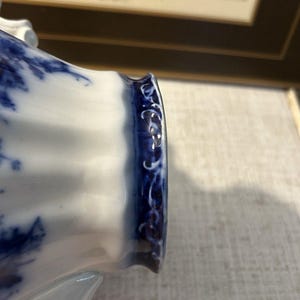 Antique Stanley Pottery Touraine Flow Blue Teapot Made In England c1909-1930 image 14