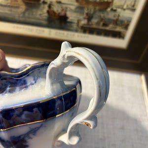 Antique Stanley Pottery Touraine Flow Blue Teapot Made In England c1909-1930 image 7
