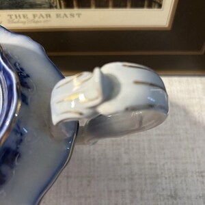 Antique Stanley Pottery Touraine Flow Blue Teapot Made In England c1909-1930 image 6