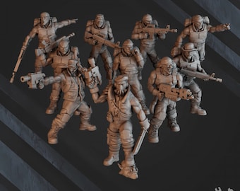 Green Hell Division Infantry Squad - 20 Pre-Assembled Miniatures