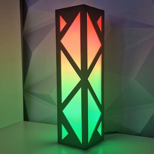 Geometric Triangle Night Lamp, LED Desk Light, futuristic Mood Lighting, Sci-Fi Accent lighting, RGB Room Décor, novelty lamp, ambient glow