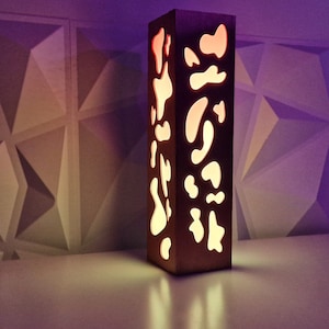 Cow Print LED Night Lamp: Handmade RGBIC Mood Lighting