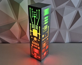 Circuit Board Light, LED Night Light, Sci-Fi Futuristic Lamp, Cyberpunk Décor, Neon Pcb USB Gadget, Game Room Lighting, RGB Head Phone Stand
