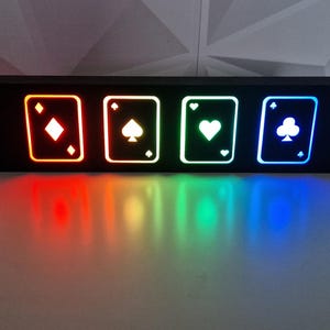 Spielkarten Licht, Kasino LED-Nachtlicht, Pokerlampe, Kartenspieldekor, Neon-USB-Gerät, Spielzimmerbeleuchtung, Mannhöhlenzubehör